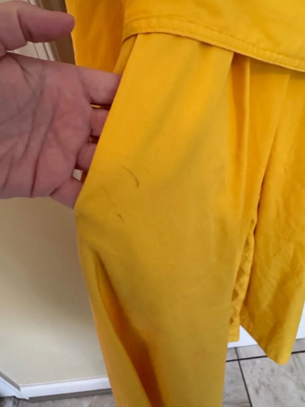 Vintage Caron Retro 70's Yellow Midi Length Long Sleeve Shirt Dress Size Small - Picture 4 of 13